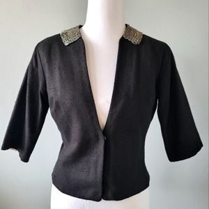 Allison Parris Crop Embellished 3/4 Sleeve Jacket